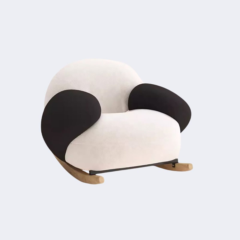 Chaise berçante simple pour la maison, Noir / blanc
