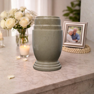 Urne de crémation en marbre sculptée à la main - contenant funèbre entièrement personnalisable pour la décoration intérieure