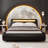 LED Platform Bed Frame With Adjustable Headboard with Wooden Slats, no Box Spring Needed-1195044272-1195044273