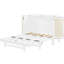 Lit double blanc avec compartiments de rangement secret et style tissé moderne - Économisez de l'espace dans votre maison Matelas pliable inclus pour plus d'efficacité