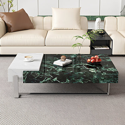Table basse moderne avec pieds en métal