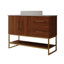 Meuble-lavabo moderne de 36 po avec lavabo vasque en céramique, meuble autoportant d'appoint doré-173443746