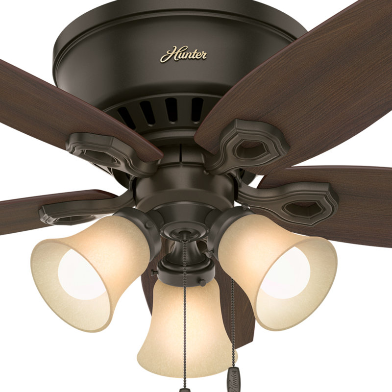 42" Bronze Low Profile Ceiling Fan with LED Light Kit