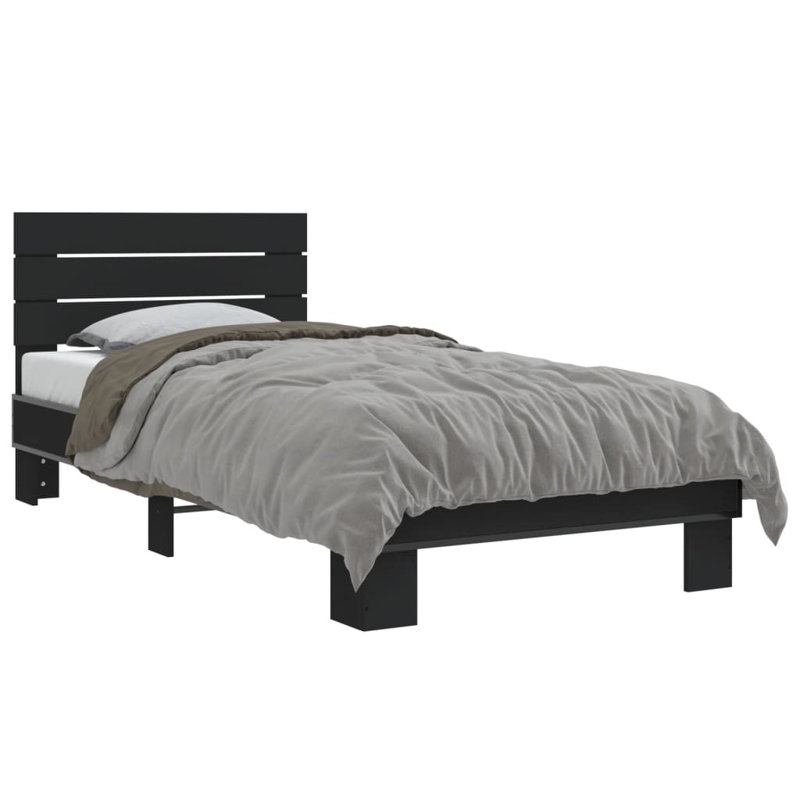 Petrica Bed, European Single (90 x 200cm), Black