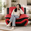 Fauteuil d'appoint en similicuir avec dossier capitonné-1179896463