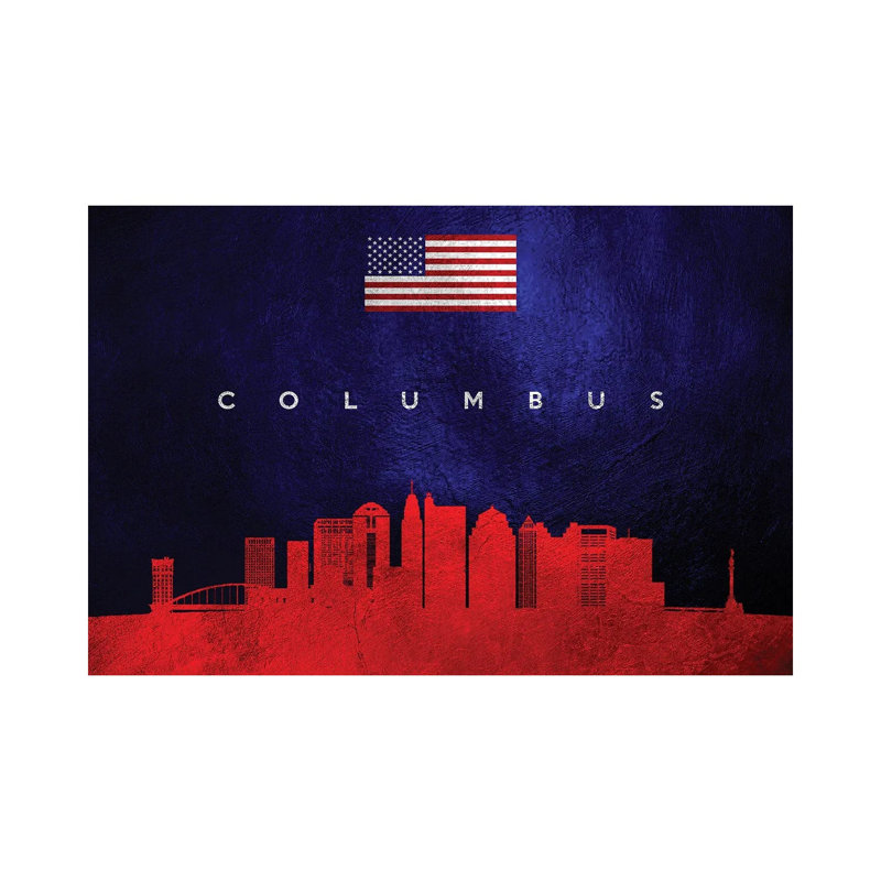 Columbus Ohio Skyline 1 Piece Wrapped Canvas Wall Art, 30.48 cm H x 45.72 cm W