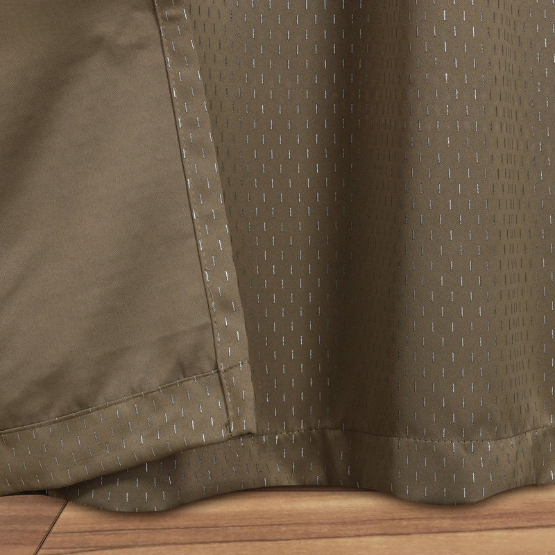 Wiechmann Geometric Shimmer Abstract Room Darkening Curtain Panel Set, 26" W x 63" L, Olive Green