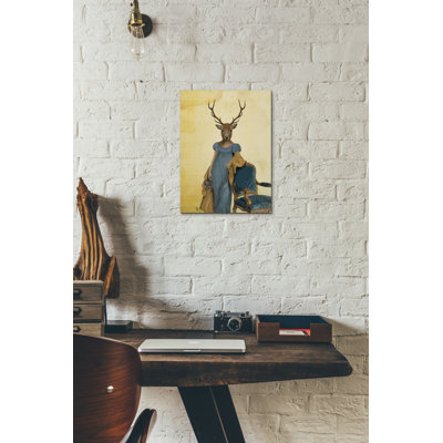 «Deer In Blue Dress» par Fab Funky, art mural sur toile