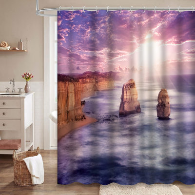 Rideau de douche avec 12 crochets Great Ocean Road