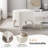 Modern Boucle Upholstered Ottoman, Shoe Changing Footrest, Makeup Stool(Set Of 2)-482079476