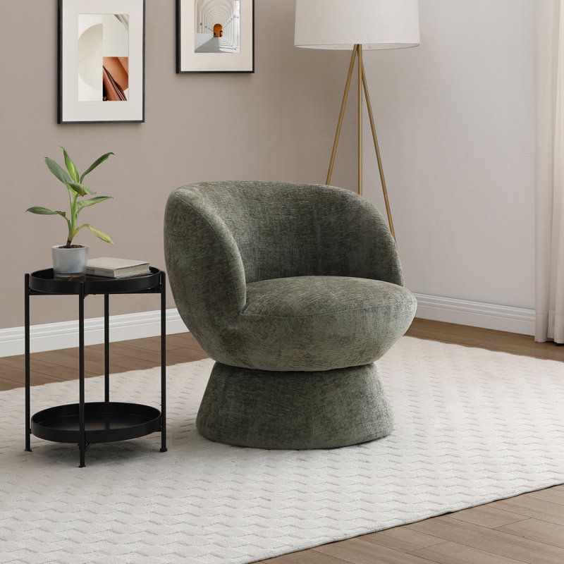 Danvers Chenille Swivel Chair, Green