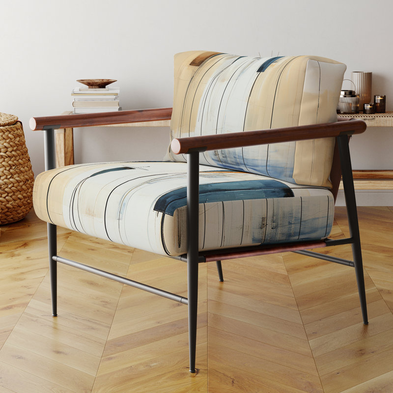 Élégance beige - fauteuil rembourré tribal, fauteuil d'appoint à motif tribal, Noir