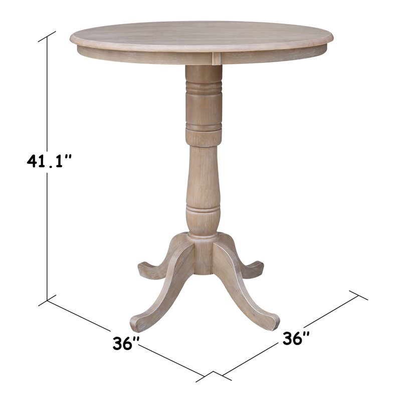 Mosteller Solid Wood Dining Table, Washed Gray Taupe, 42" H x 36" W x 36" W