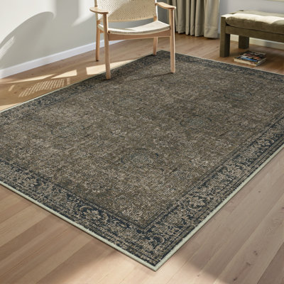Ainez Tranditional Oriental Machine Washable Area Rugs With Non-Slip Backing