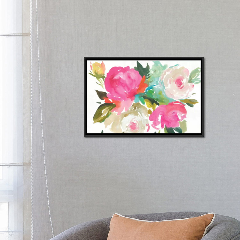 «Belle I», reproduction sur toile, H 18 po x l 26 po x P 1,5 po, Toile avec cadre noir, Pas de tapis