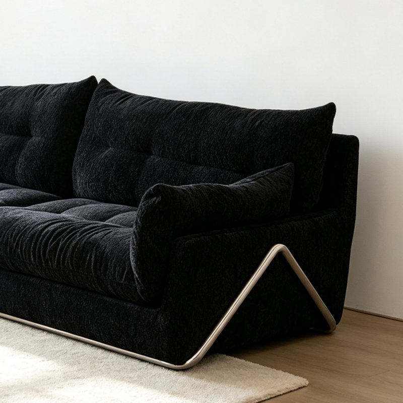 Canapé noir créatif, 110.24" W