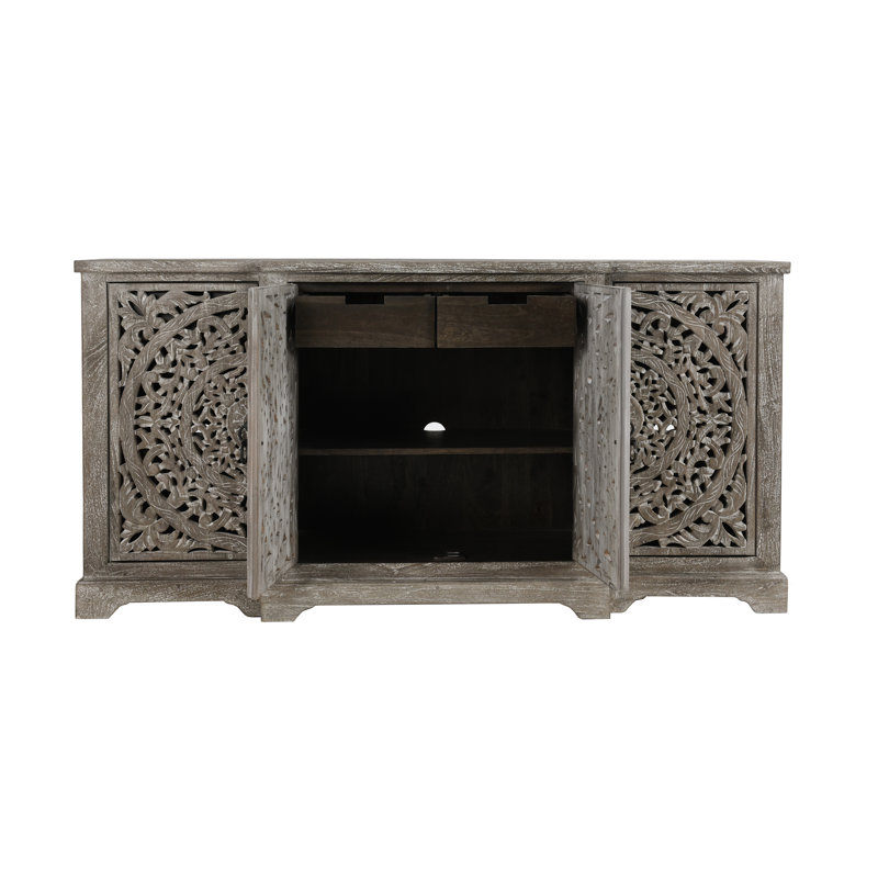 Clairabelle 72'' W Solid Wood Sideboard, Gray