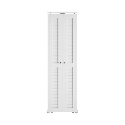 Solid Manufactured Wood Pre-drilled Louvered Pivot-French Door With Installation Hardware Kit