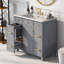 Ensemble de meuble-lavabo simple 36 po avec plateau en céramique Oche-164464464