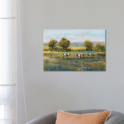 Field Of Cattle I by Tim OToole - Wrapped Canvas Painting