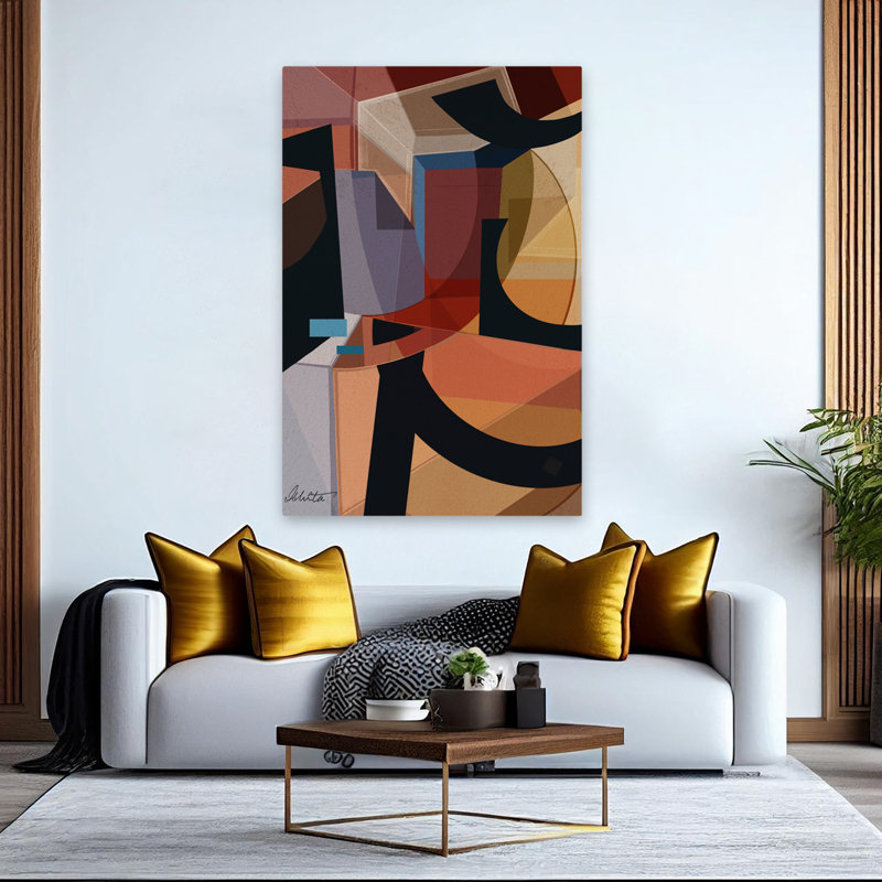 Série 1 - Abstracts Contemporary Autumn Ensembles Art, H 60 po x l 40 po