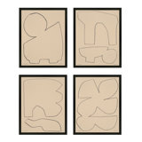 Outlines 1-4, Set Of 4 By Michael Kempen - Framed Wall Art