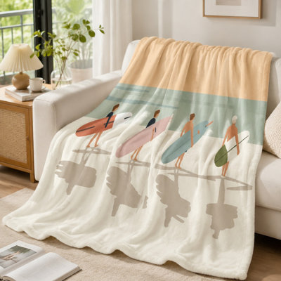 Jeté de plage, planche de surf, douillette légère et confortable toutes saisons pour canapé, canapé, chambre à coucher, salon, décoration de la maison