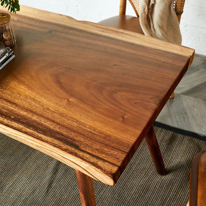 Table de salle à manger simple en bois de noyer rétro et durable