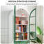 Bibliothèque arquée en bois massif avec porte en verre blanc