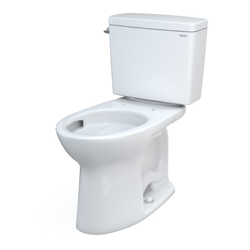 Drake® 1.6 GPF Elongated Two-Piece Toilet with Tornado Flush (Seat Not Included), Cotton, 12"