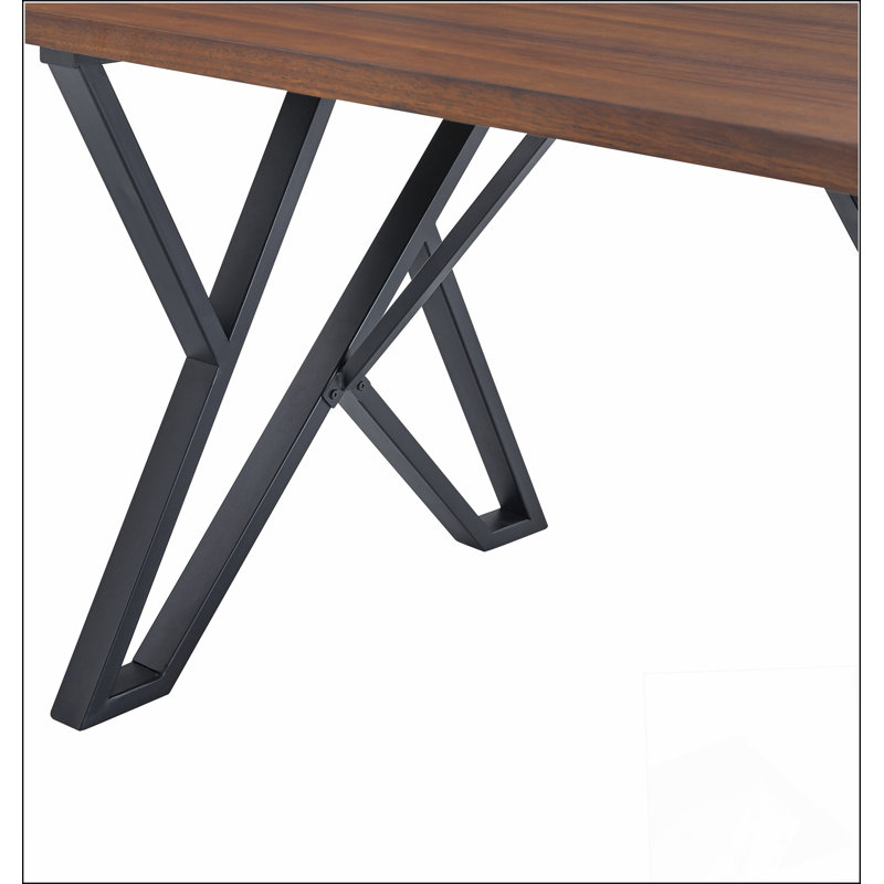 Table de salle à manger d'intérieur avec pieds en métal, indispensable à la maison, durable et robuste, et attrayante