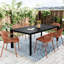 Chaises de patio orange - empilables, style moderne. Pieds en métal + plastique. Capacité de charge de 300 lb. Siège ergonomique confortable. Dossier respirant. Matériau. Assemblage: H 25,11 po x l 22,62 po et H 30,75 po-121098051