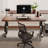 Nut-brown Rectangular Solid Wood Writing desk-139815682