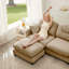 Canapé modulaire modulaire en forme de L avec repose-pieds, tissu chenille de qualité supérieure, conception plissée matelassée, conception ergonomique facile à installer, convient aux chambres à coucher, aux salons de lecture, au chameau