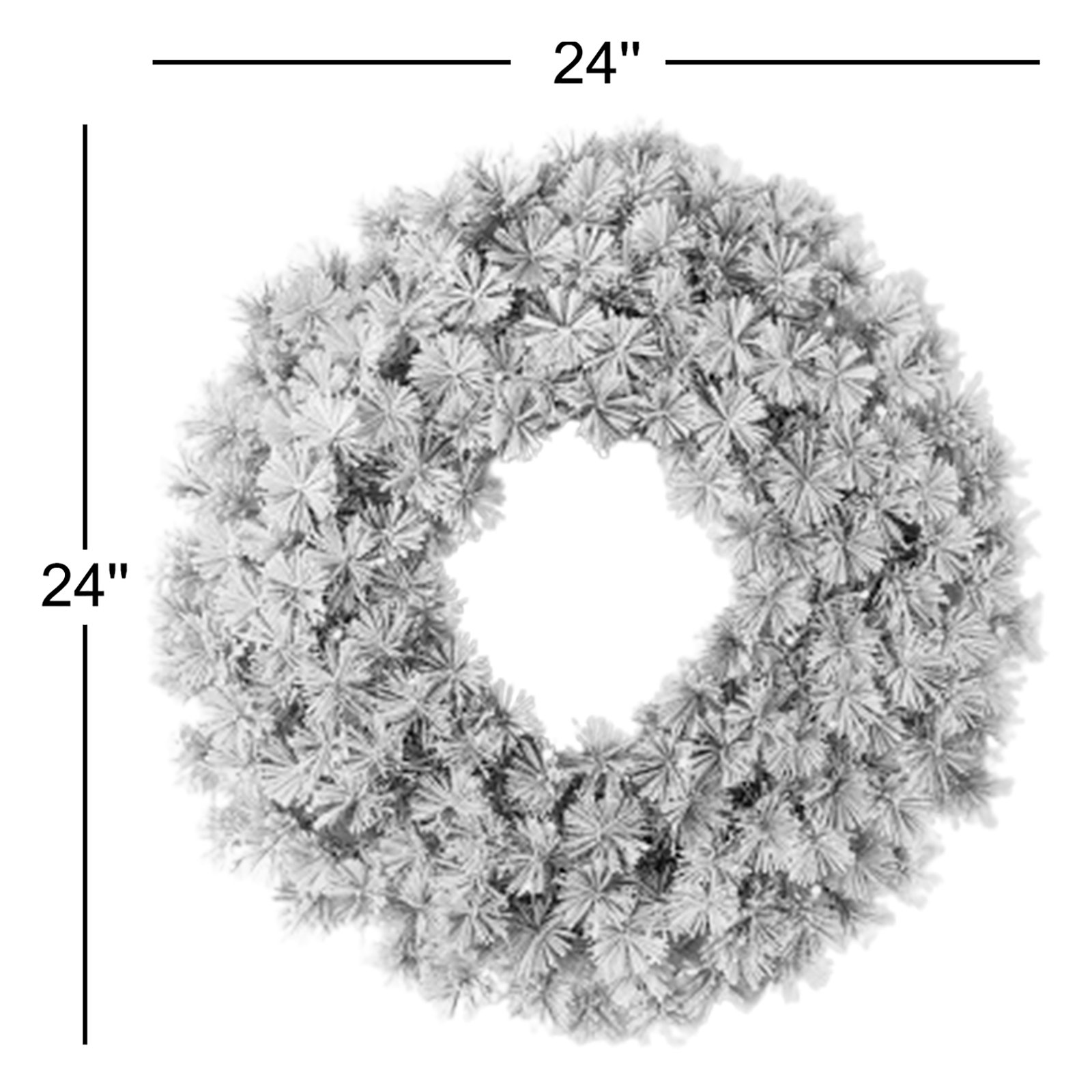 24" Flocked Winter Fir Wreath