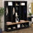 Wide Design Hall Tree With Storage Bench,Shoe Cabinet With Cube Storage & Shelves, Multifunctional Coat Rack With 8 Hooks-1242406950