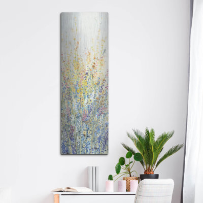 " Luxe Metal Art 'Wildflower Panel II' By Tim O'Toole, Metal Wall Art, 16" X 48" " by Tim O'Toole