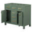 De salle de bain sans lavabo, armoire autoportante moderne avec 4 tiroirs, 2 armoires, structure en bois massif, vert (lavabo non inclus)
