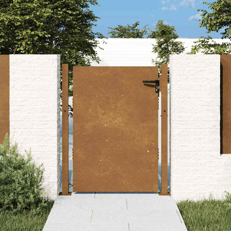 Barrière de jardin vidaXL 105 x 130 cm en acier Corten, 39,4 po x 49,2 po