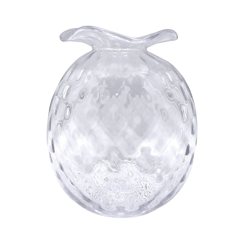 Handmade Glass Table Vase, 4.5" H x 4" W x 4" D, Clear
