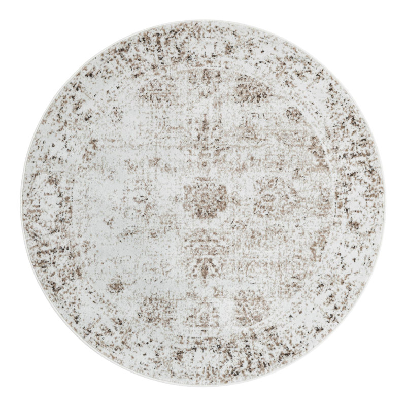 Tapis Brandt, Rond 6 pi 1 po, Non, Beige /Brun clair