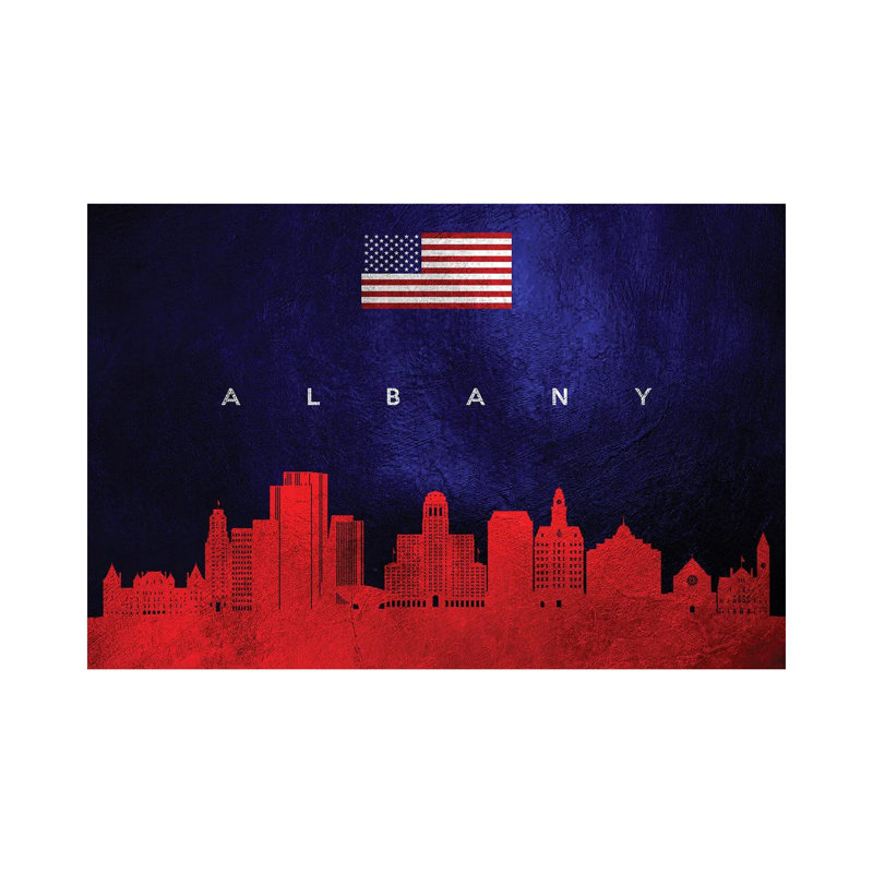 Albany New York Skyline by Adrian Baldovino - Wrapped Canvas Print, 66.04 cm H x 45.72 cm W x 1.91 cm D