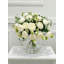 White Peony Faux Centerpiece In Glass Vase-1749398934