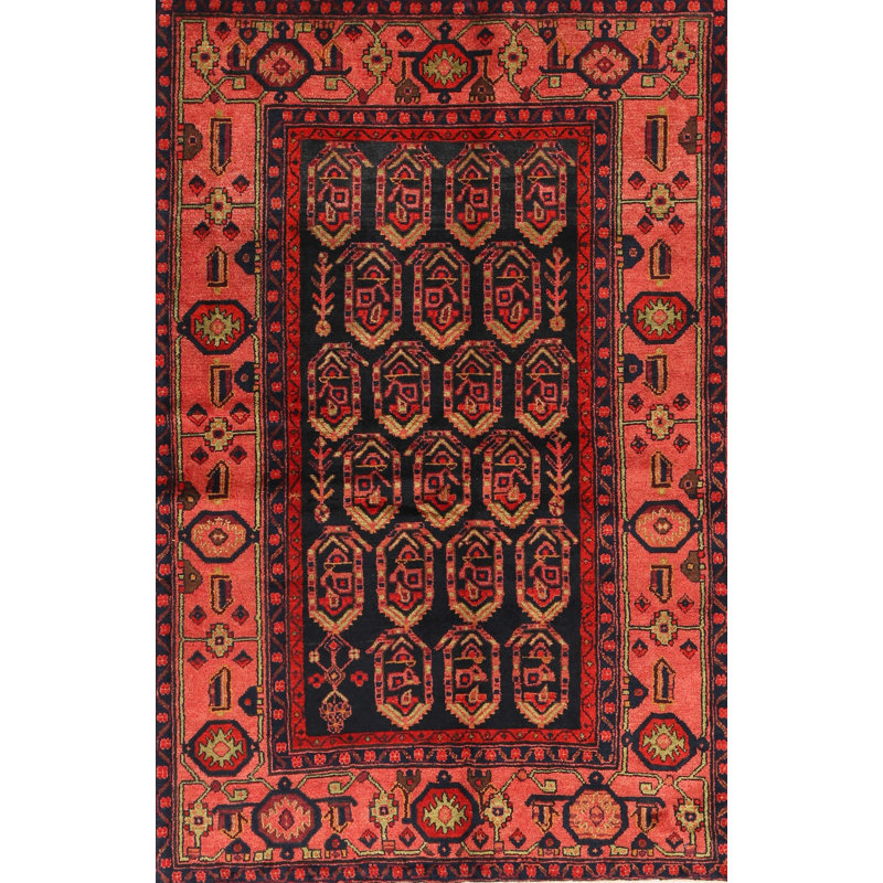 Tapis à motif oriental rouge / brun, Rectangle 4 pi x 6 pi