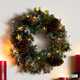 Wintry 24'' Faux Mixed Assortment Lighted Wreath