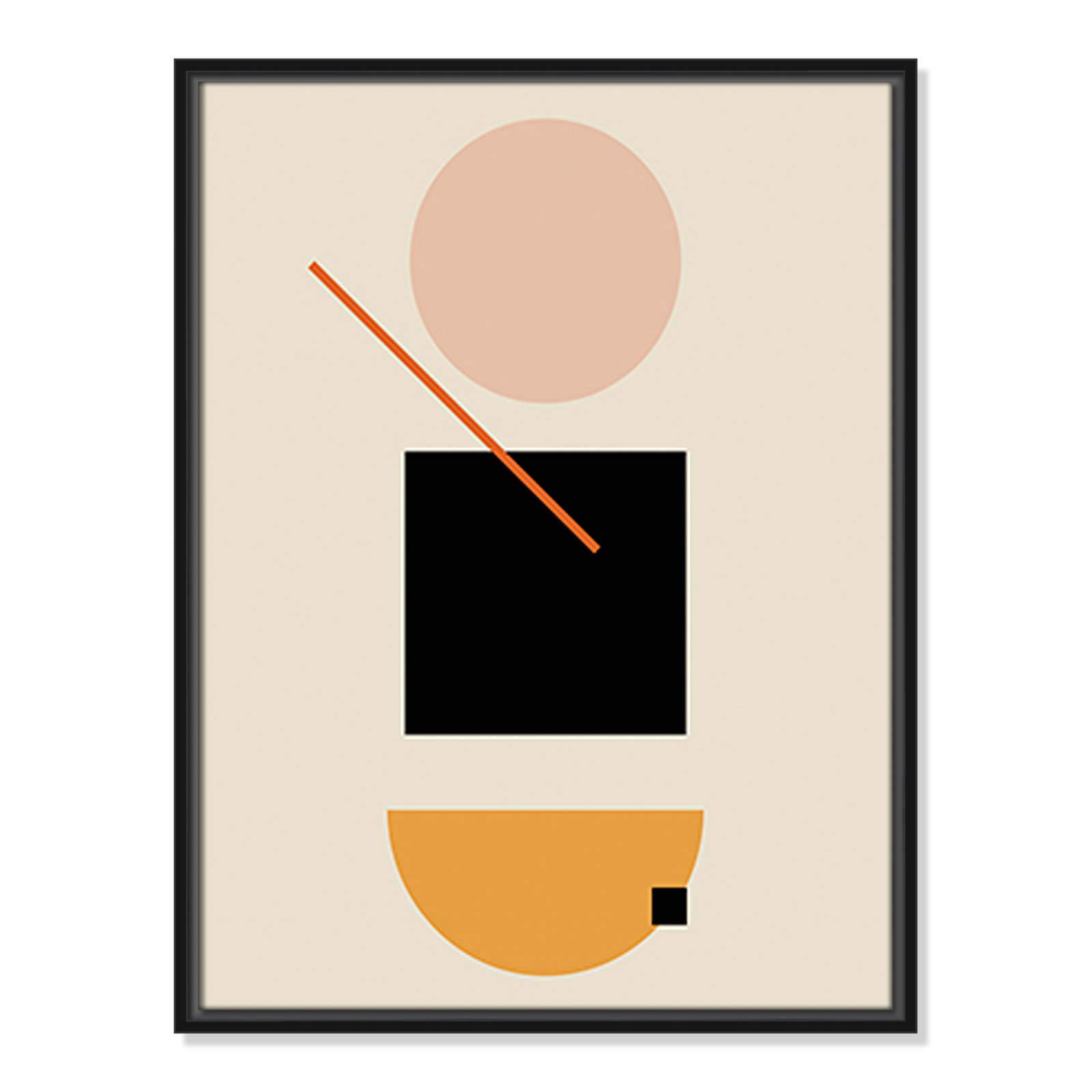 Simple Shapes Print, 25.5" H x 19.5" W x 2" D, Black Framed