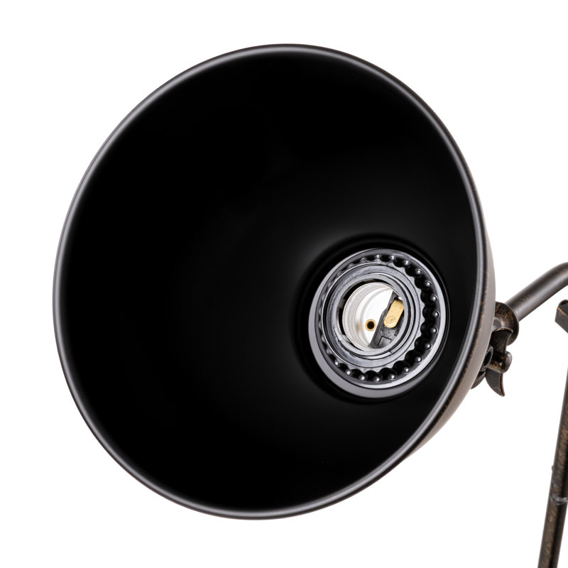 Lampe de bureau réglable en métal noir 27 po Burak