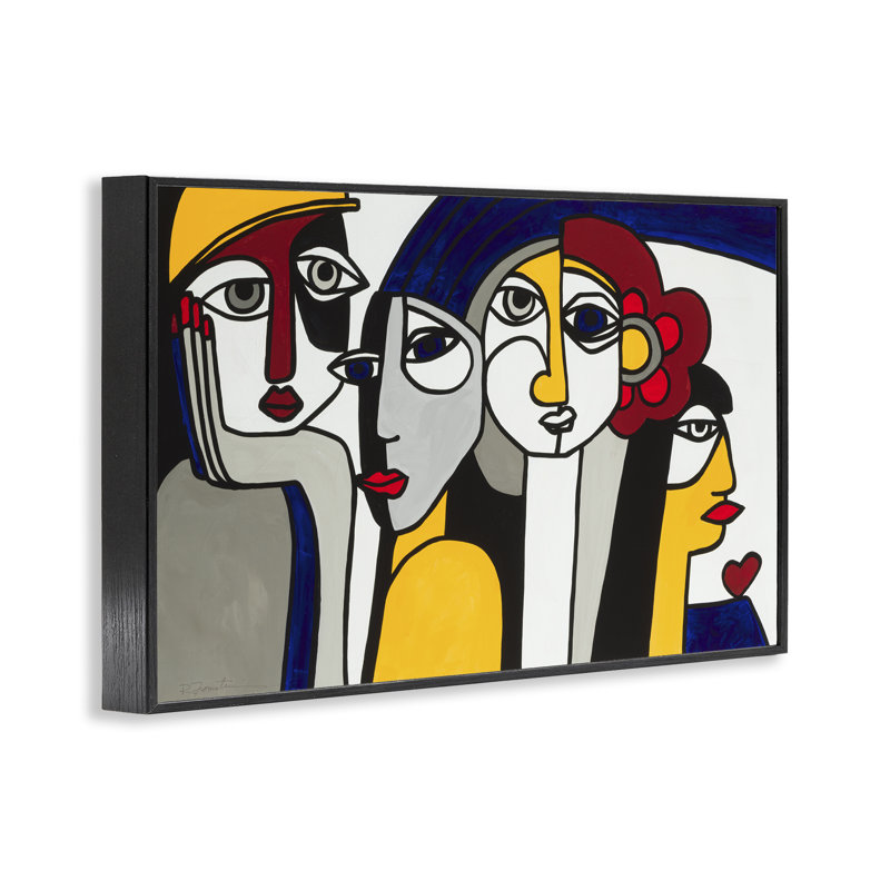 Portrait de teintes primaires, giclée encadrée, conception par Ruth Fromstein, H 12 po x l 18 po, Giclée encadrée noir minuit