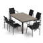 Travira 7-Piece 63" Rectangular Dining Table and Orso Armchairs, Side Chairs Set-1218471125