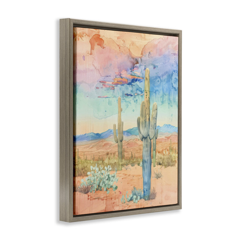  "Pastel Desert Sky", art mural par LSR Design Studio, H 31 po x l 25 po, Cadre flottant orme Montalcino